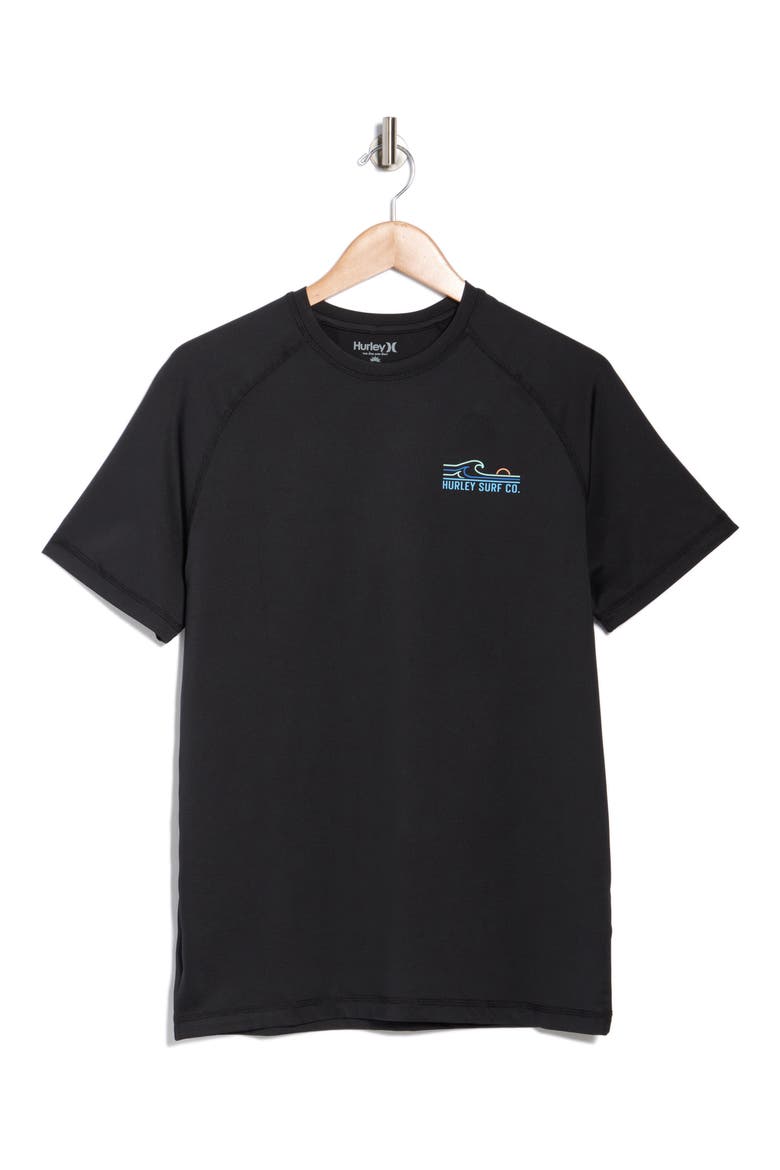 Waves UPF 50+ Swim Shirt, Alternate, color, BLACK