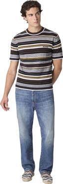Missoni Striped Crew-neck Cotton T-shirt With Embroidered Logo Lettering