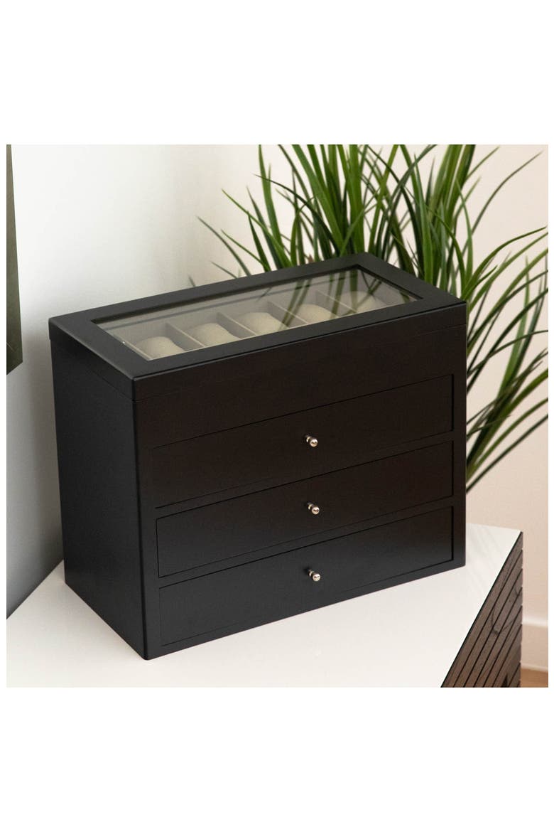 Wood Watch Box, Alternate, color, BLACK