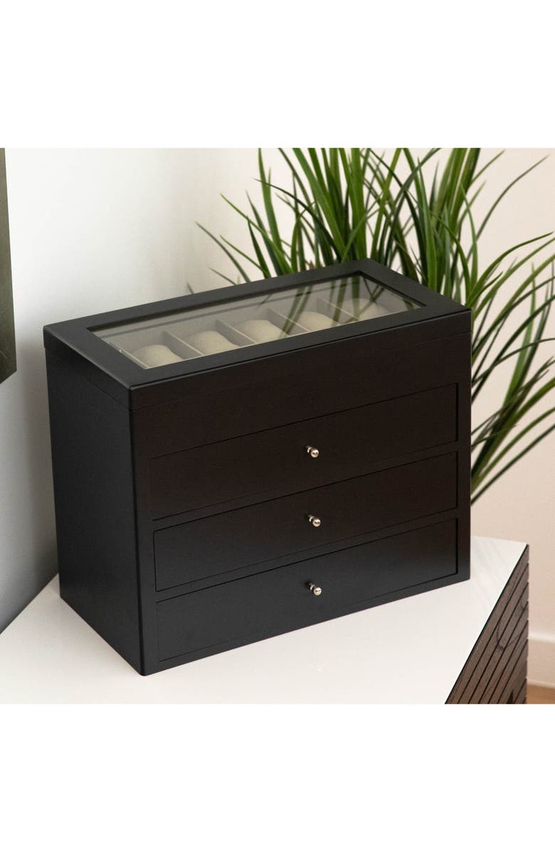 Bey-Berk Wood Watch Box, Alternate, color, Black