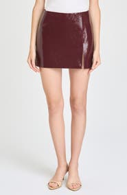 WAYF Rocky Faux Leather Miniskirt