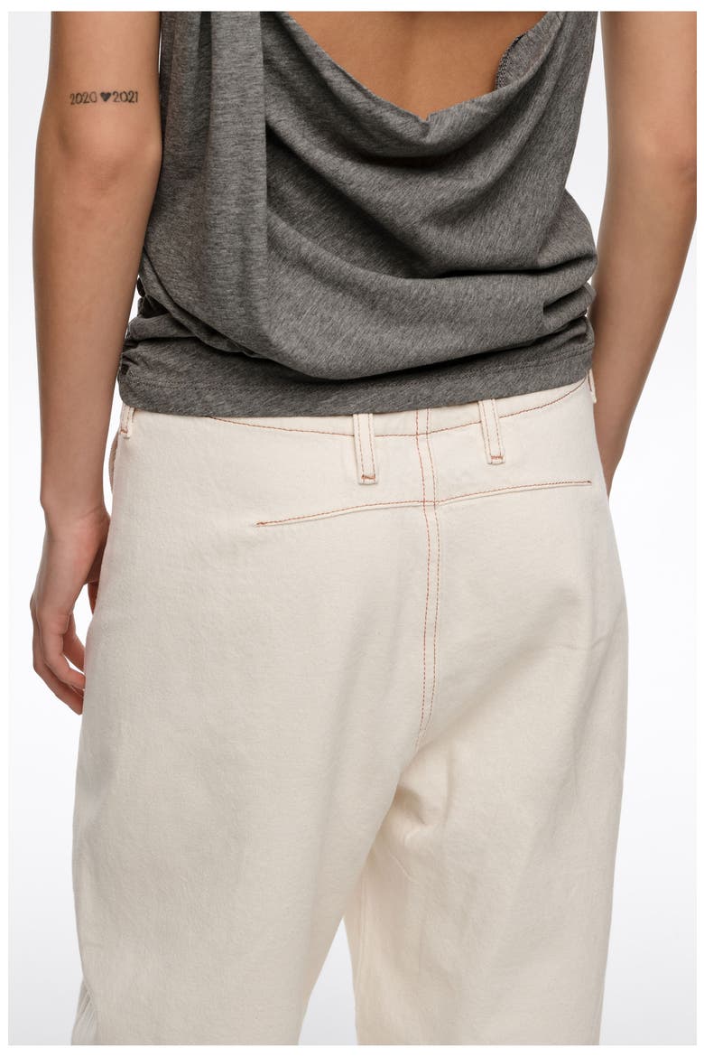 Barrel Denim Jeans, Alternate, color, ECRU