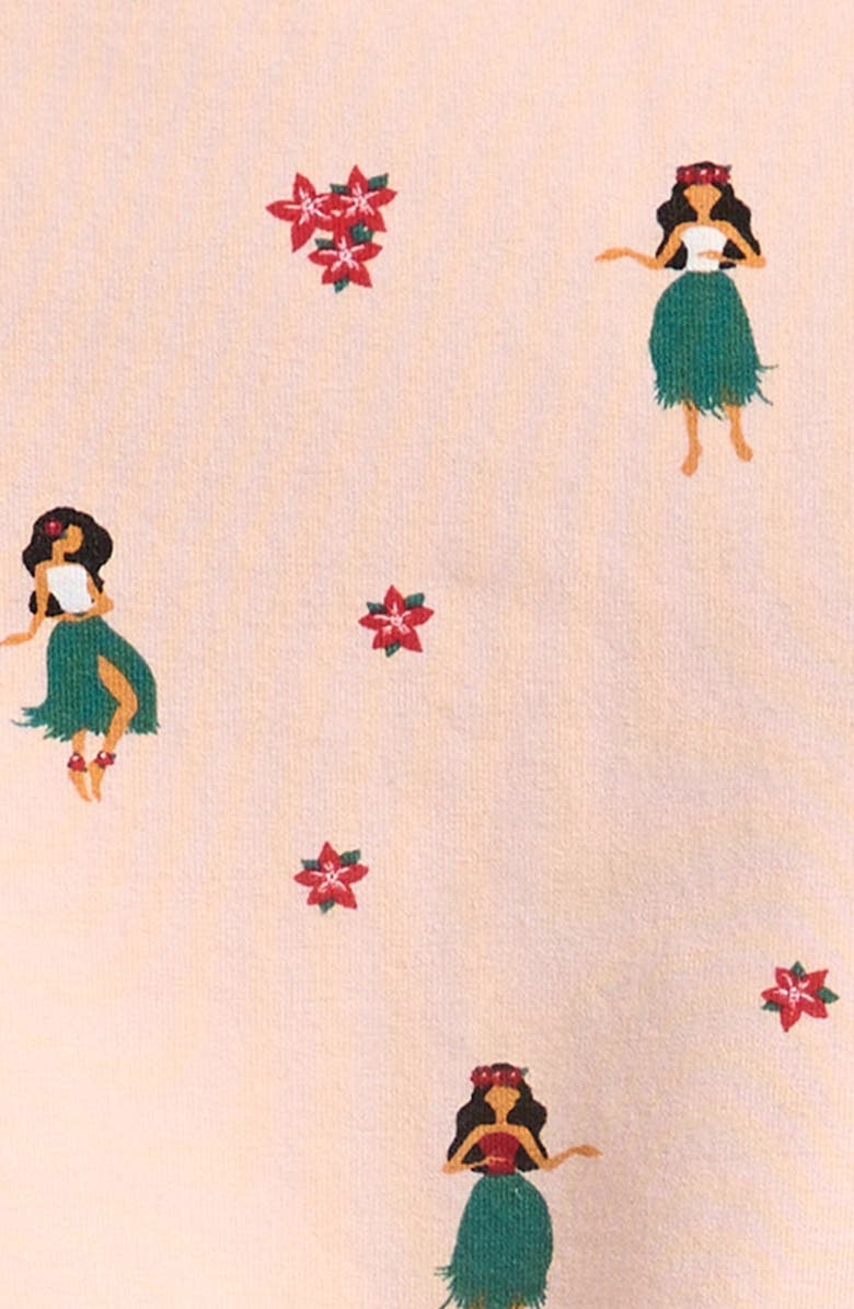 MILES THE LABEL Hula Print Ruffle Sweatshirt & Leggings Set, Alternate, color, Light Pink