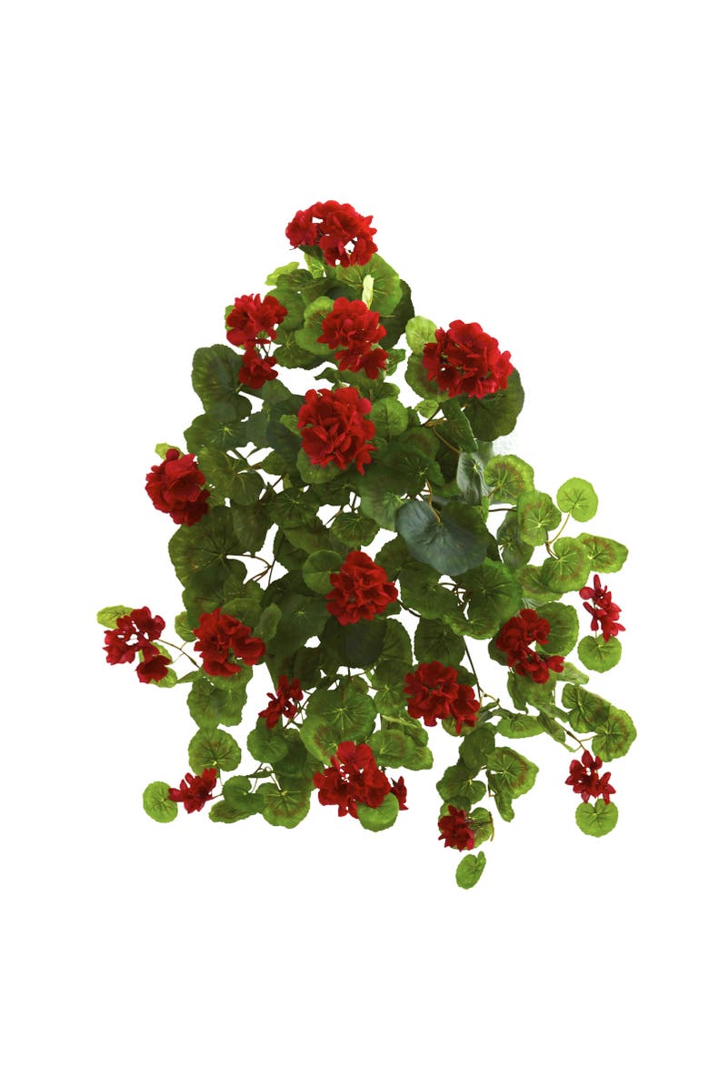 NEARLY NATURAL 26-in Geranium Artificial Plant, Main, color, Red