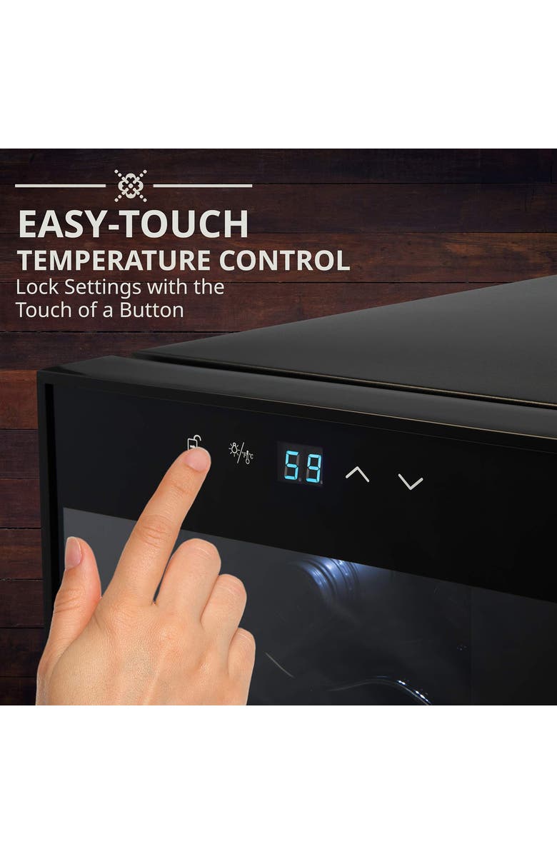 Ivation 12 Bottle Compressor Wine Refrigerator, Cube Wine Cooler with Lock, Alternate, color, Black