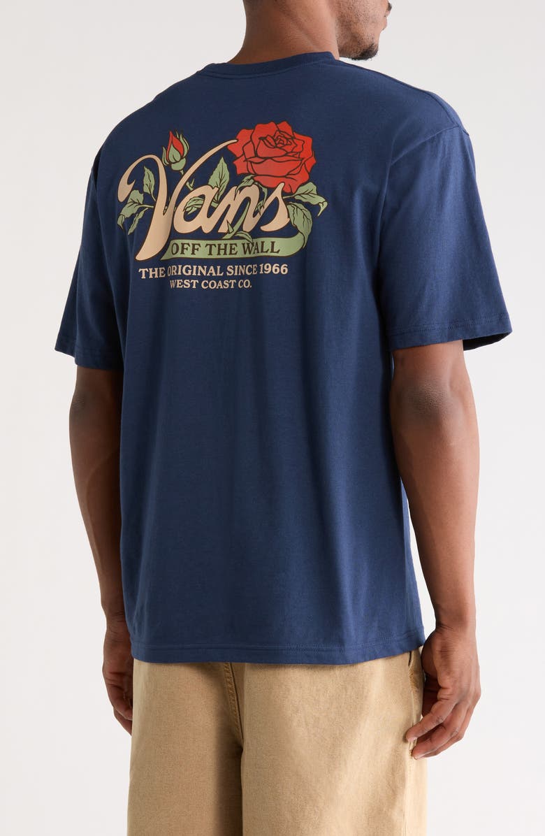 Vans Old Skool Bloom Cotton Graphic T-Shirt, Alternate, color, Dress Blues