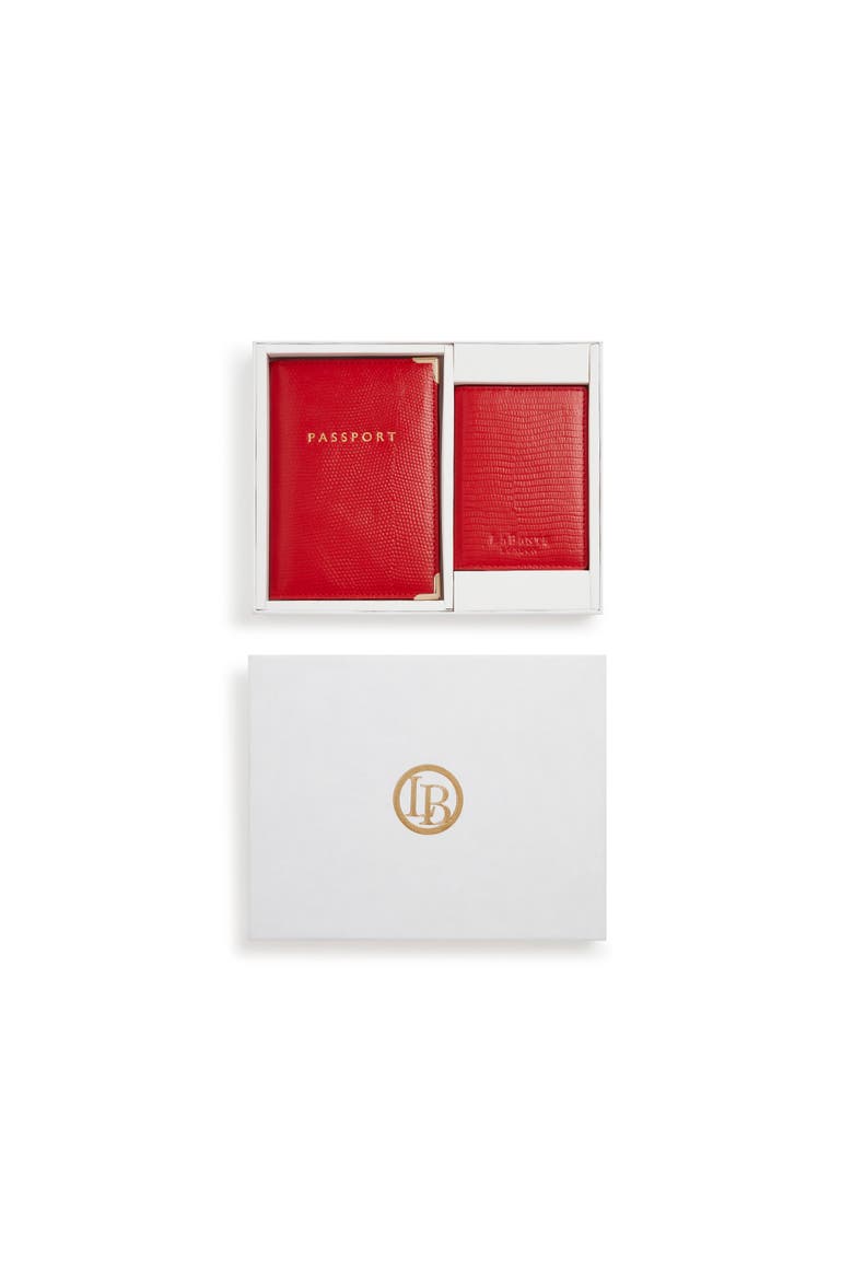 Nutcombe Passport Holder & Credit Card Holder Gift Box, Main, color, Red