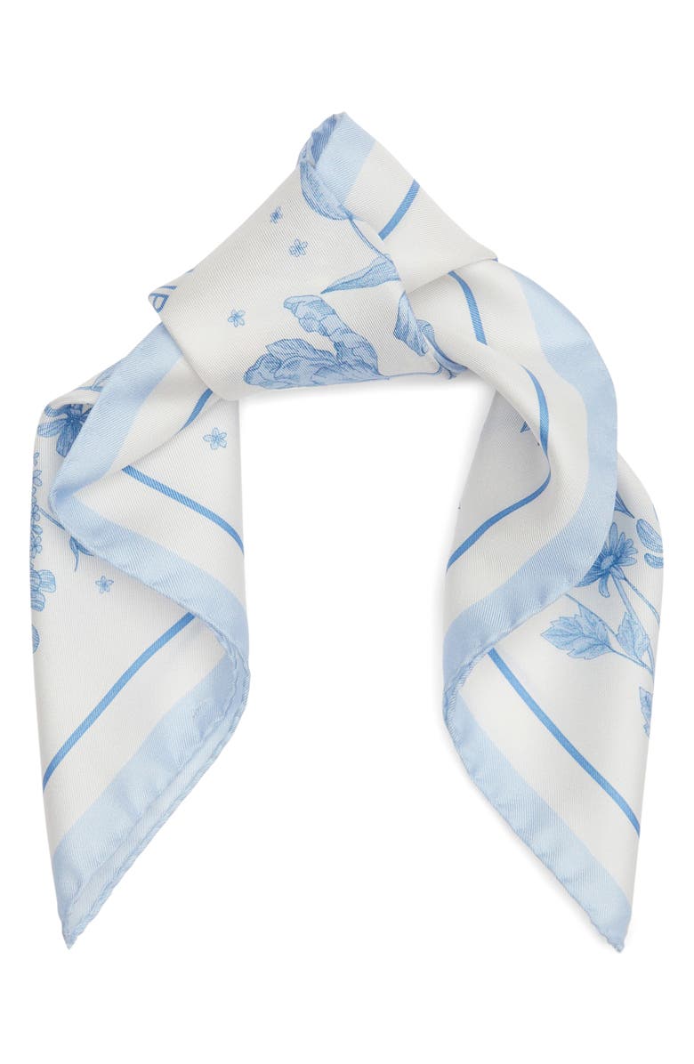 Liberty London Mono Muse Silk Square Scarf, Alternate, color, Light Blue