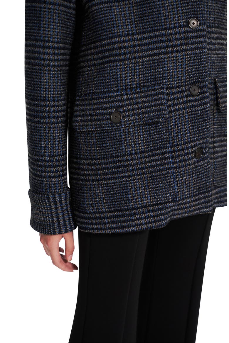 Plaid Stretch Wool & Cotton Shirt Jacket, Alternate, color, GREY MULTI