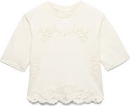 PER UNA BY M&S Pretty Cutwork Jersey T-Shirt