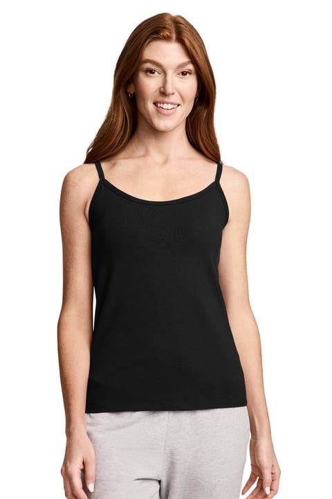 Women's Cotton Stretch Cami With Built-in Bra