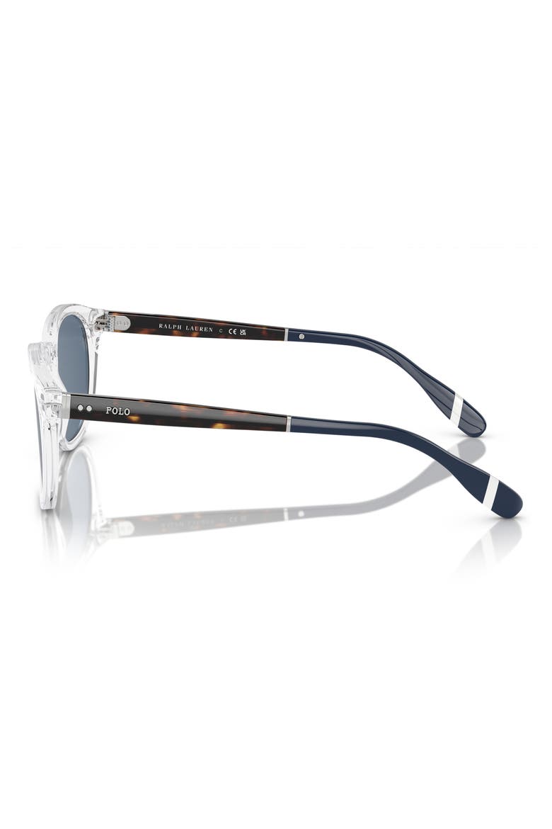 52mm Phantos Sunglasses, Alternate, color, SHINY CRYSTAL / DARK BLUE