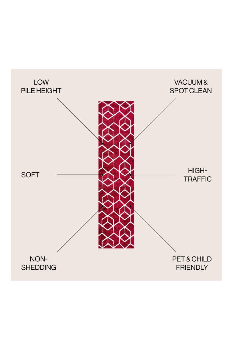 Tumbling Blocks Modern Geometric Area Rug, Alternate, color, Red/White