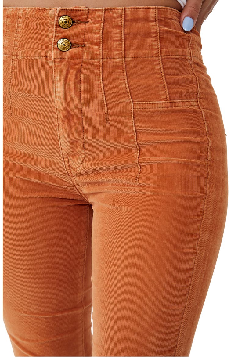 We the Free Jayde Flare Leg Corduroy Pants, Alternate, color, COGNAC