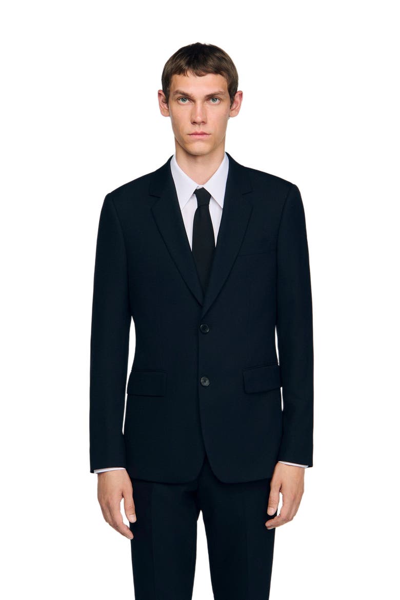 Wool suit jacket, Main, color, Navy blue