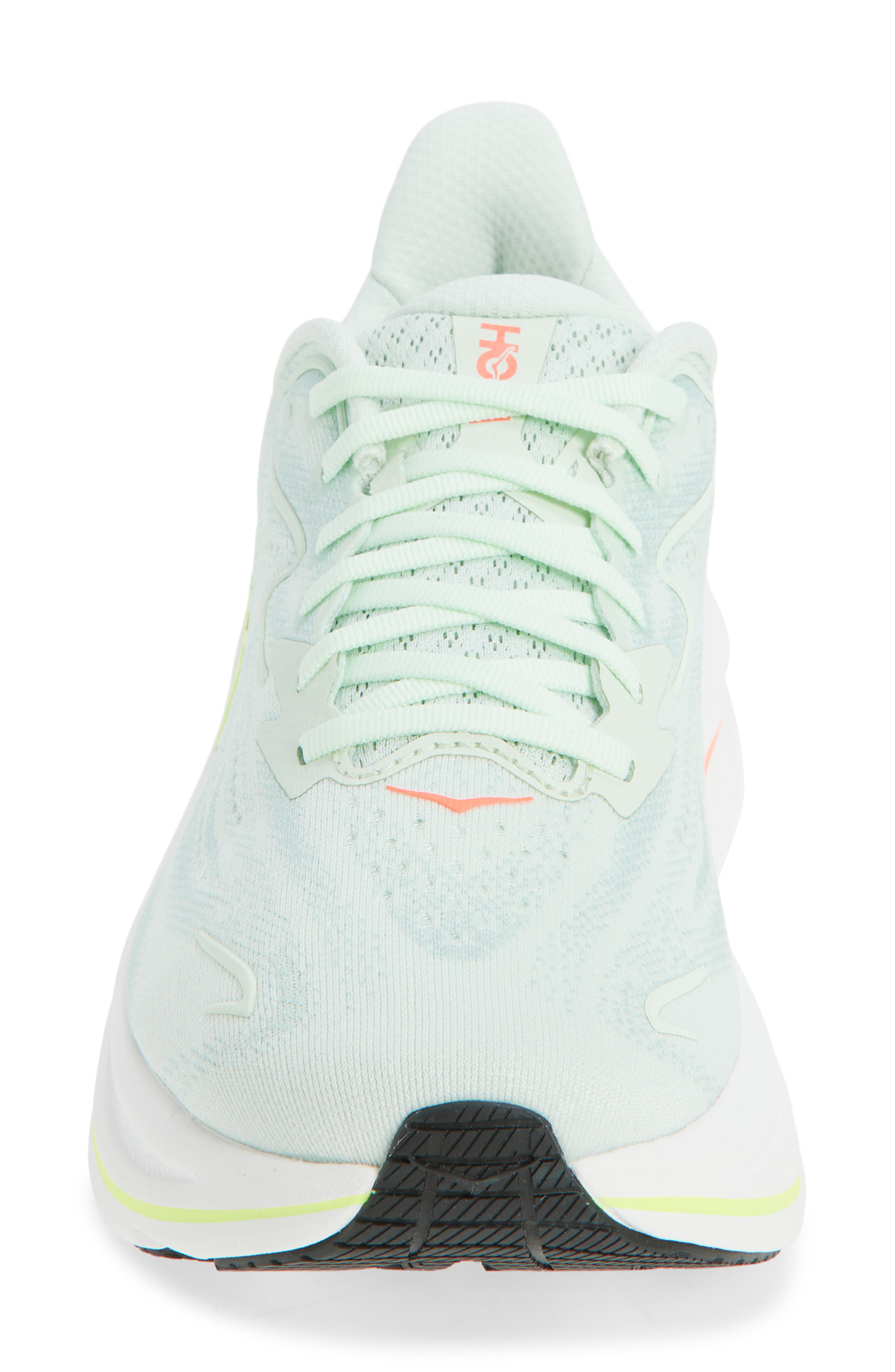 HOKA Clifton 10 Running Shoe, Alternate, color, Sea Glass/ Neon Flame