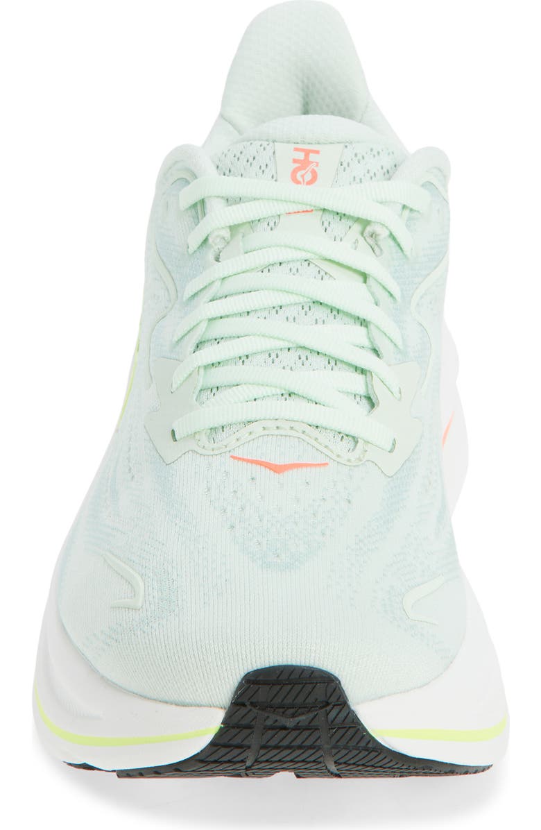 HOKA Clifton 10 Running Shoe, Alternate, color, Sea Glass/ Neon Flame