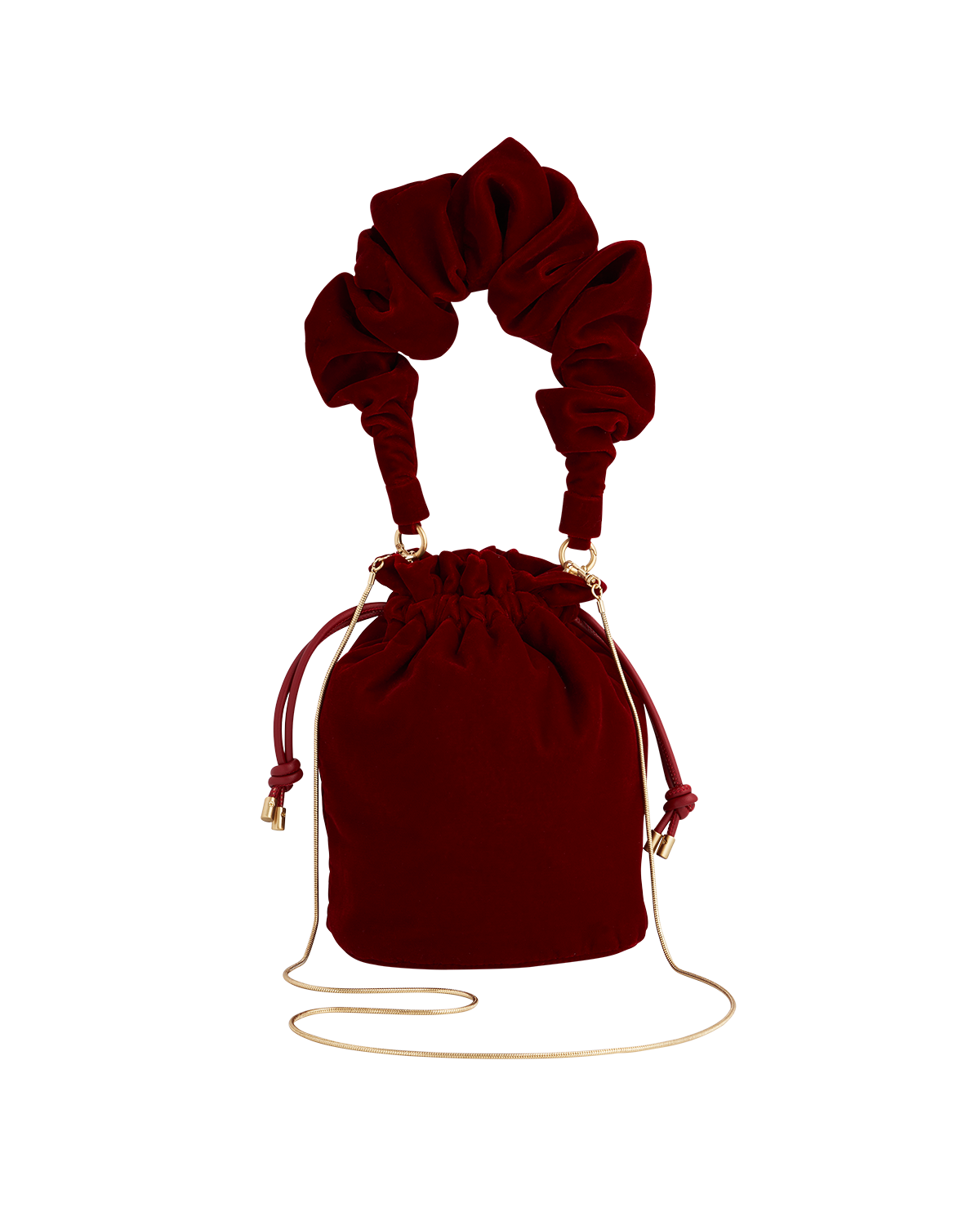 Fable England Red Velvet Bucket Bag, Alternate, color, Ruby Red