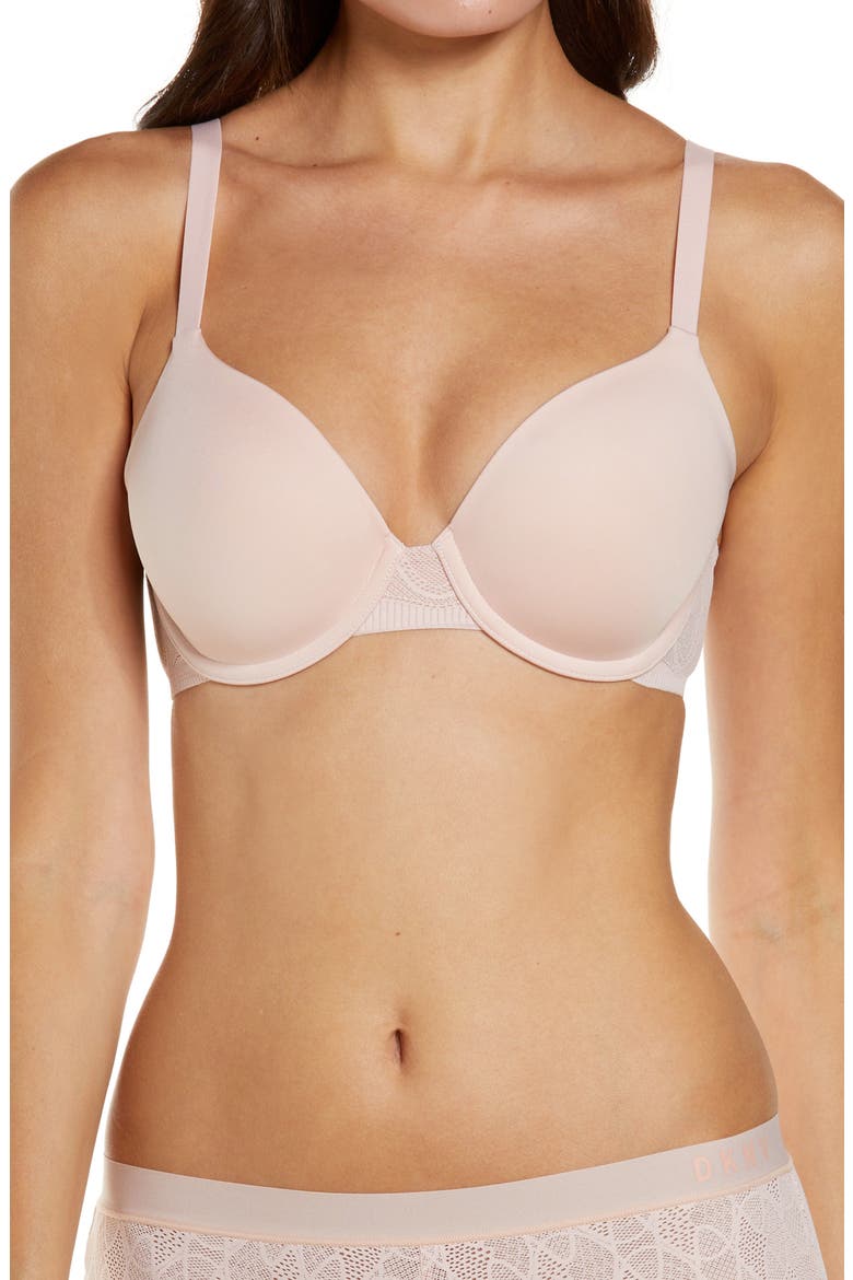 Lace Comfort Underwire Demi Bra, Main, color, BLUSH