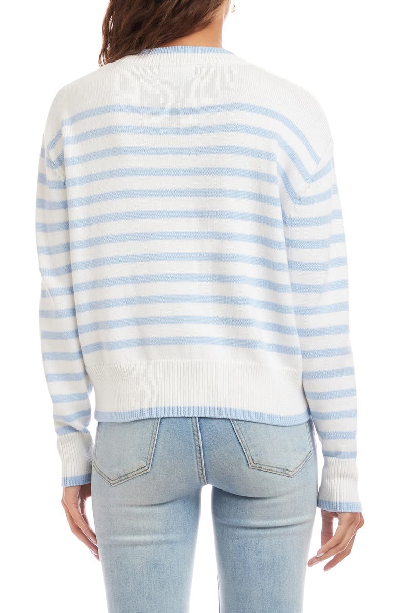 Karen Kane Stripe Cardigan, Alternate, color, Blue With Off White