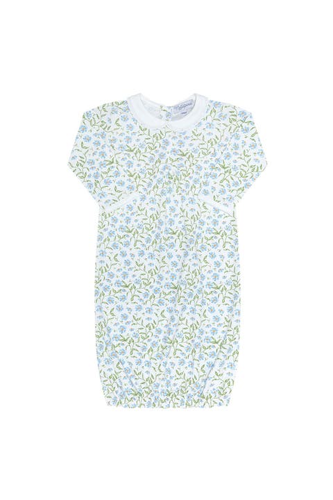 Blue Vines Print Gown - Baby