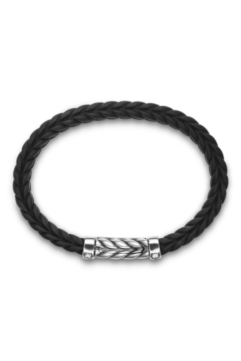 Chevron Station Rubber Bracelet, Alternate, color, BLACK/DIAMOND
