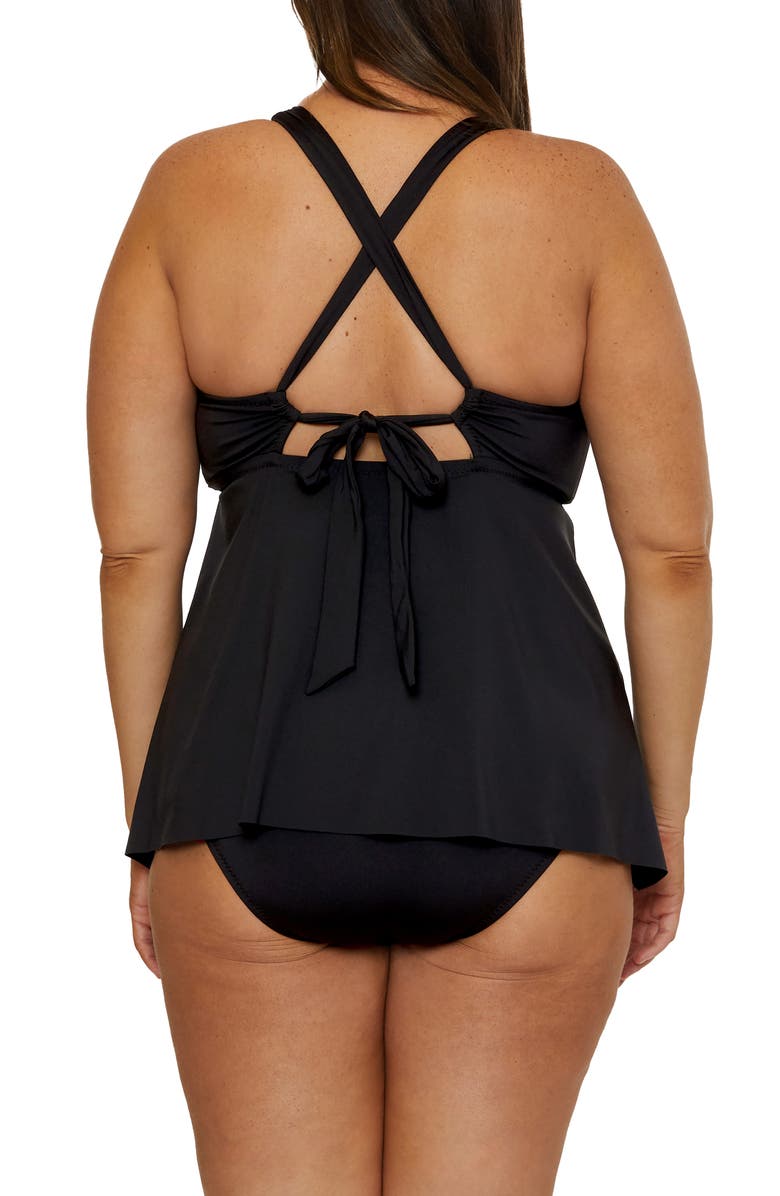 Becca Etc. Marble Canyon Ring Tankini, Alternate, color, Black