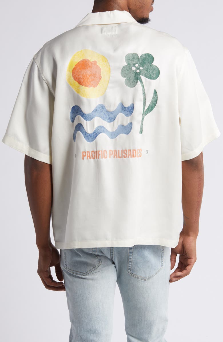 PacSun Pacific Palisades Lyocell Camp Shirt, Alternate, color, Cream