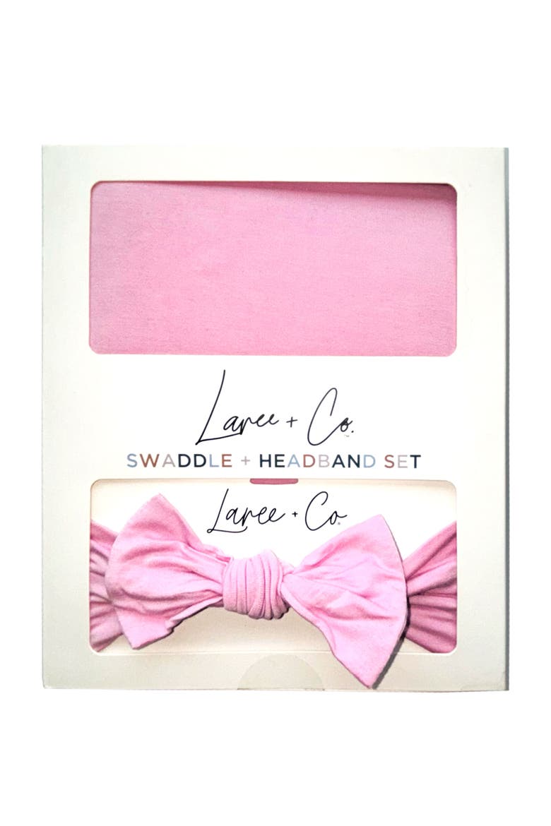 Lillian Pink Swaddle + Headband Set, Main, color, Pink