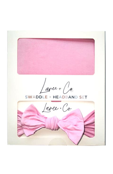 Lillian Pink Swaddle + Headband Set