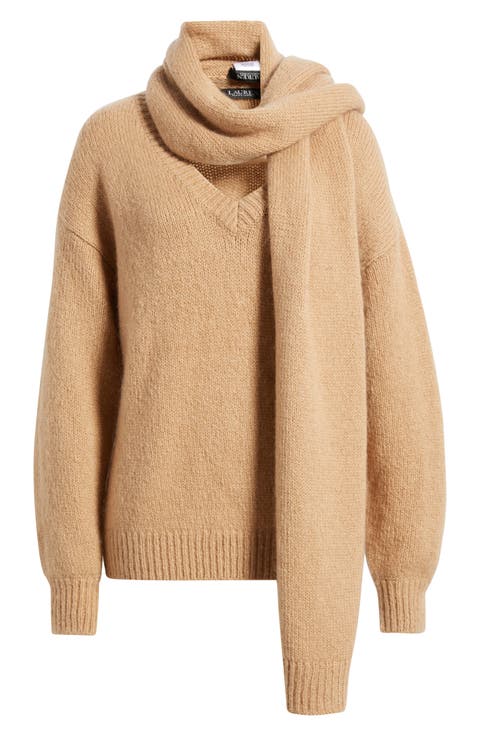 V-Neck Sweater & Scarf Set