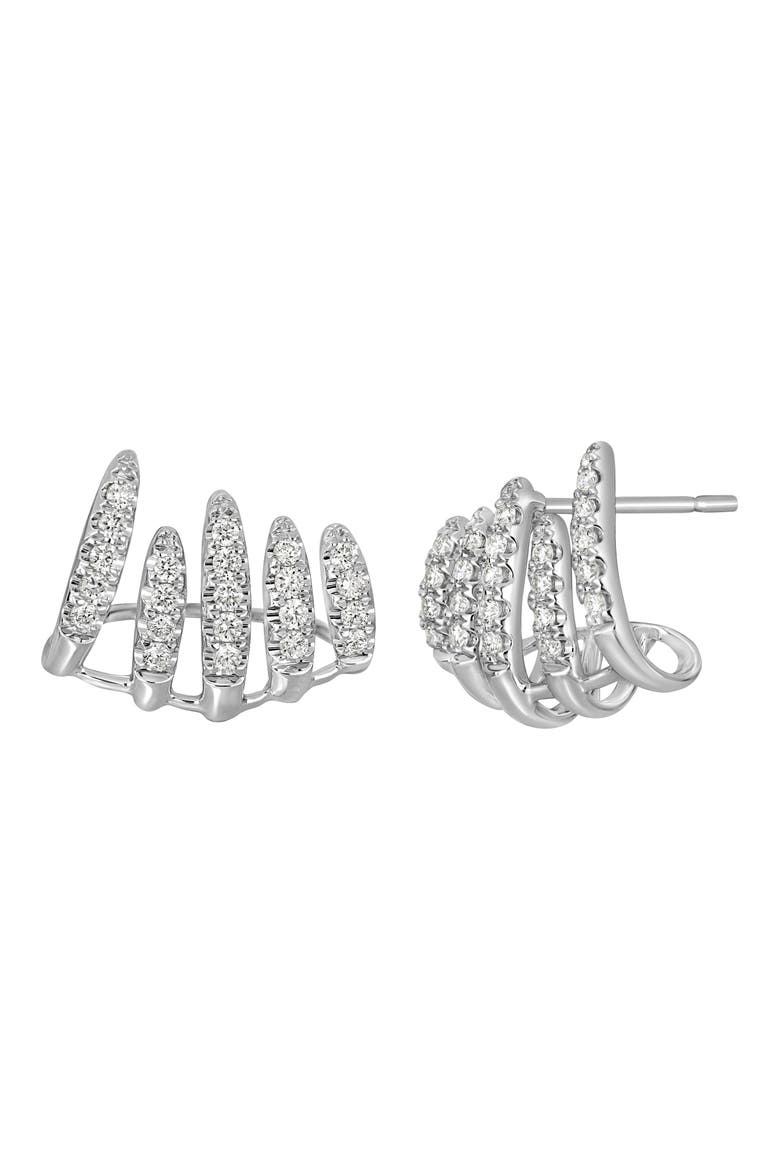 Audrey Multirow Diamond Stud Earrings, Main, color, 18K WHITE GOLD
