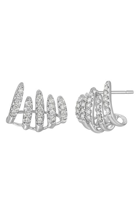 Audrey Multirow Diamond Stud Earrings