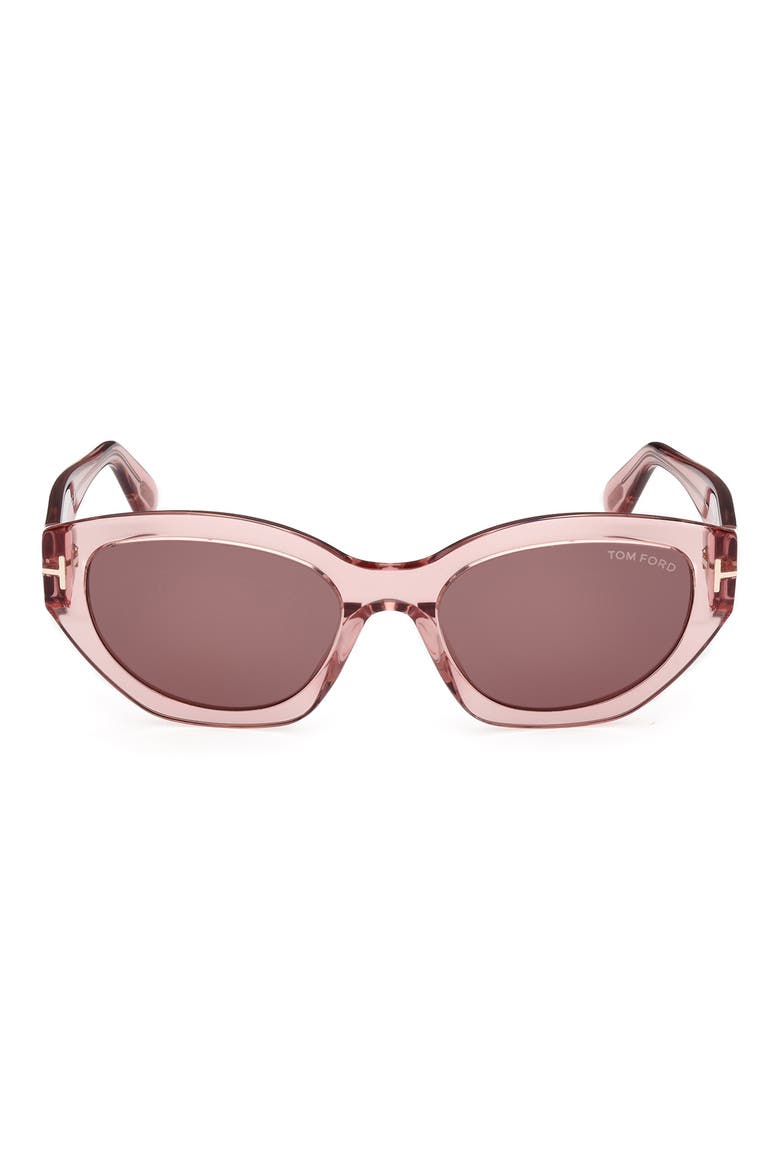 Penny 55mm Geometric Sunglasses, Main, color, SHINY DUSTY ROSE / BROWN