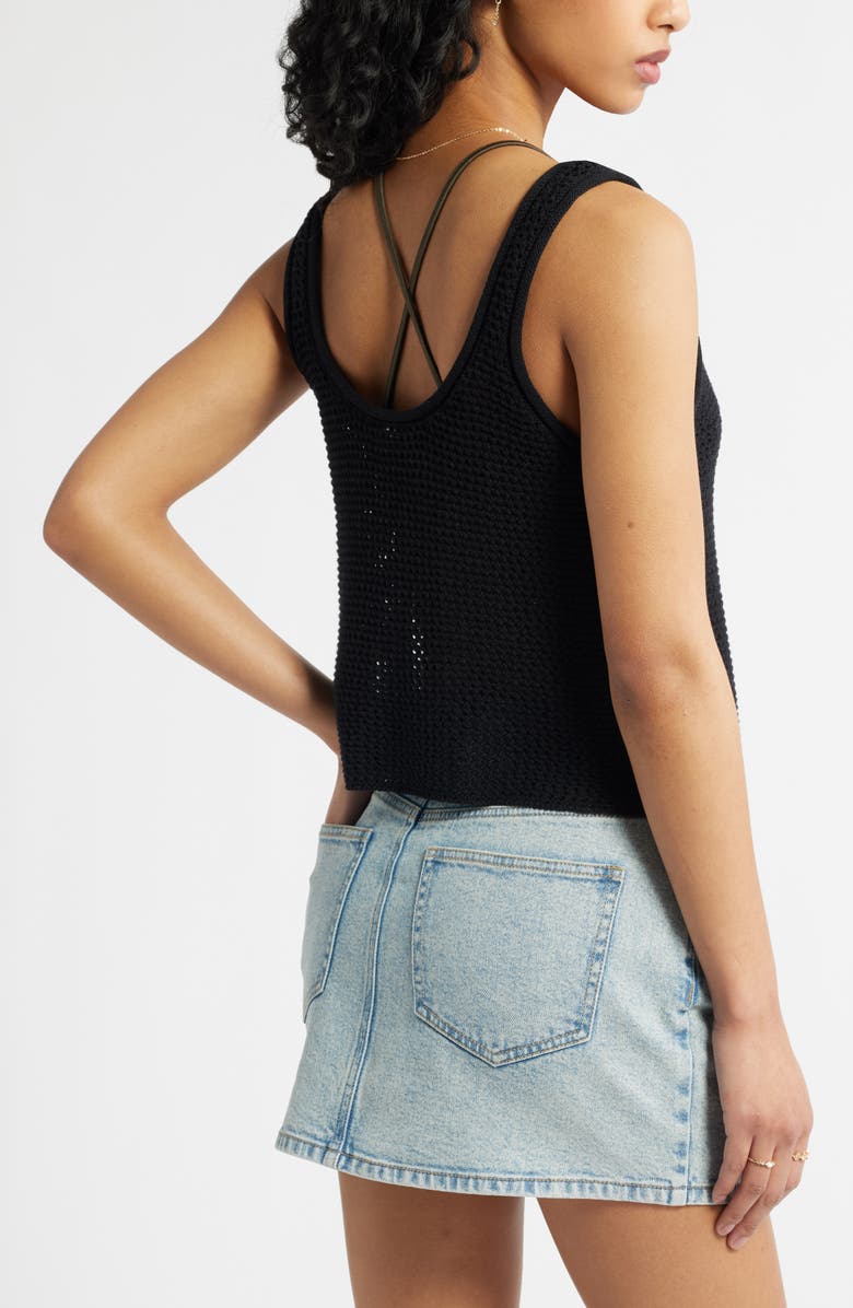 BP. Open Stitch Crop Tank, Alternate, color, Black