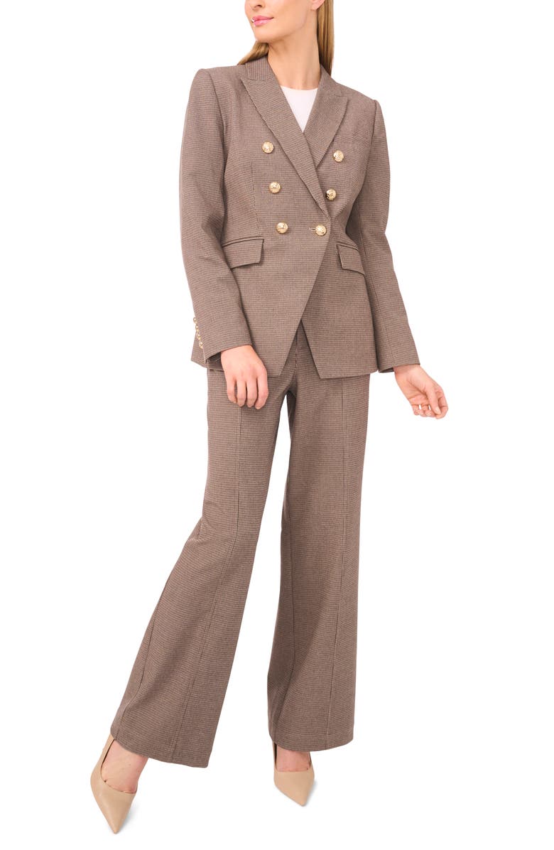 CeCe Microcheck High Waist Belted Pants, Alternate, color, Safari