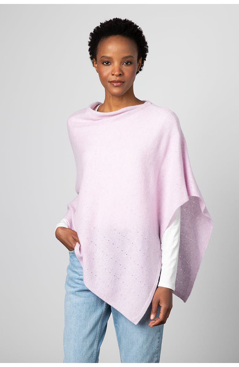 Kinross Cashmere Featherweight Poncho, Alternate, color, Orchid