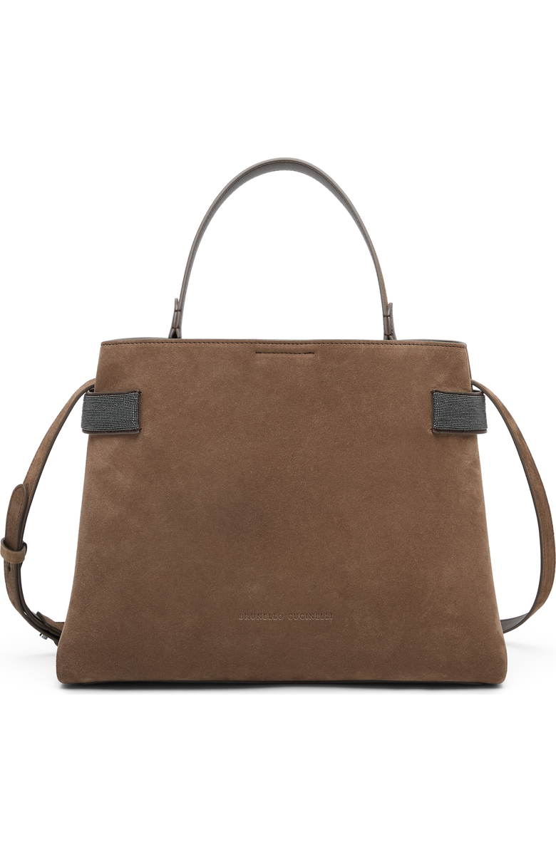 Brunello Cucinelli Suede Top-Handle Essence bag, Main, color,