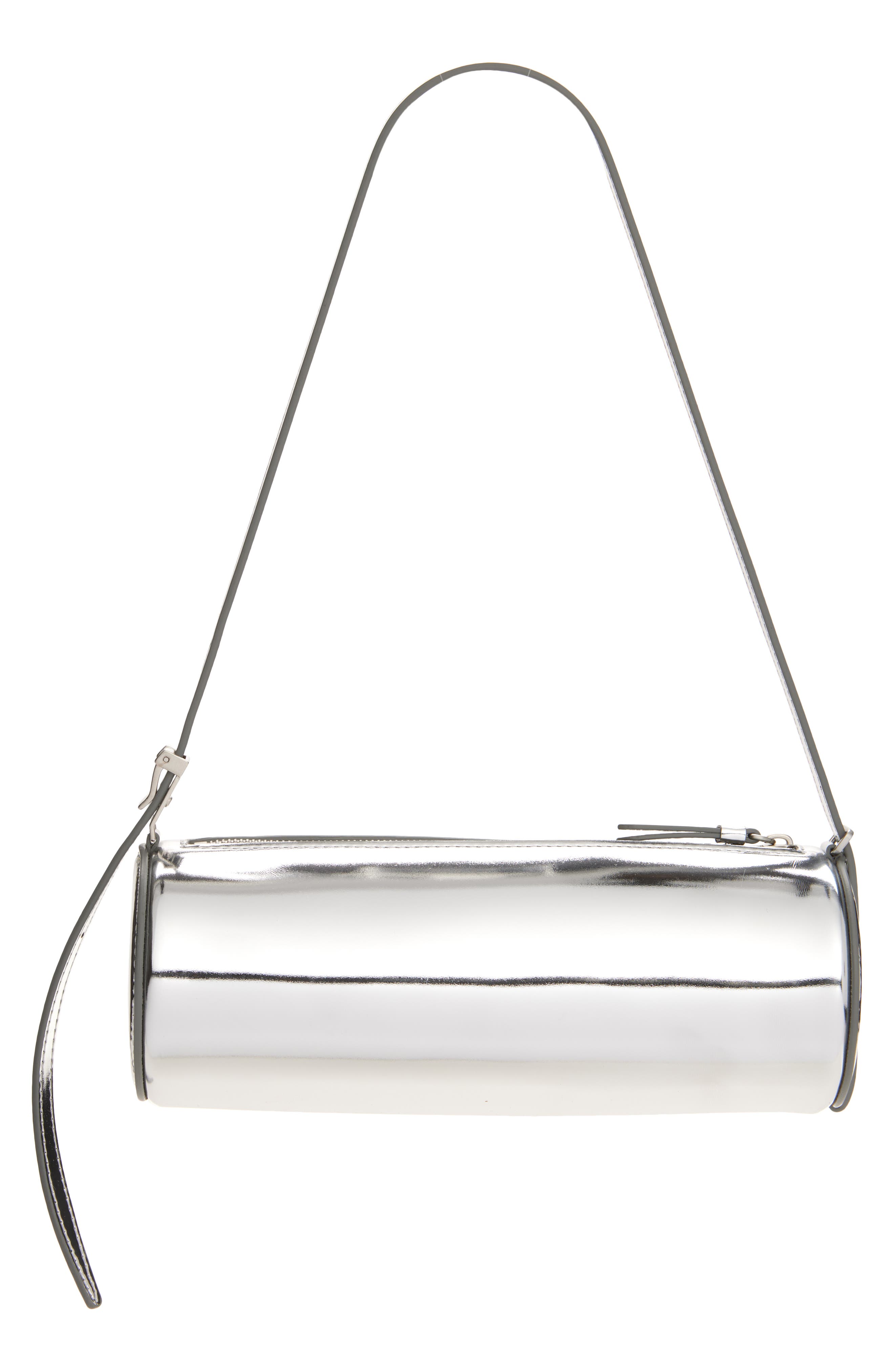 Proenza Schouler Silo Mirror Shoulder Bag, Alternate, color, Silver