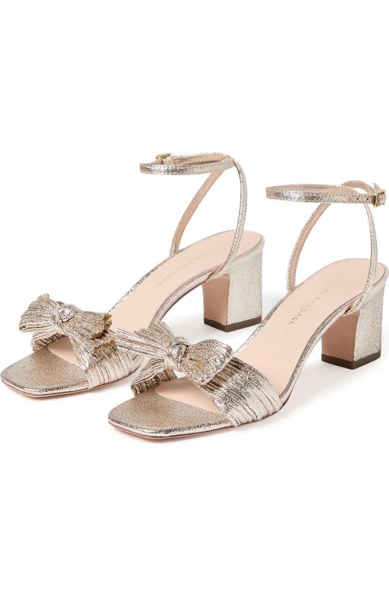 Loeffler Randall Kimora Knotted Bow Sandal, Alternate, color, Champagne