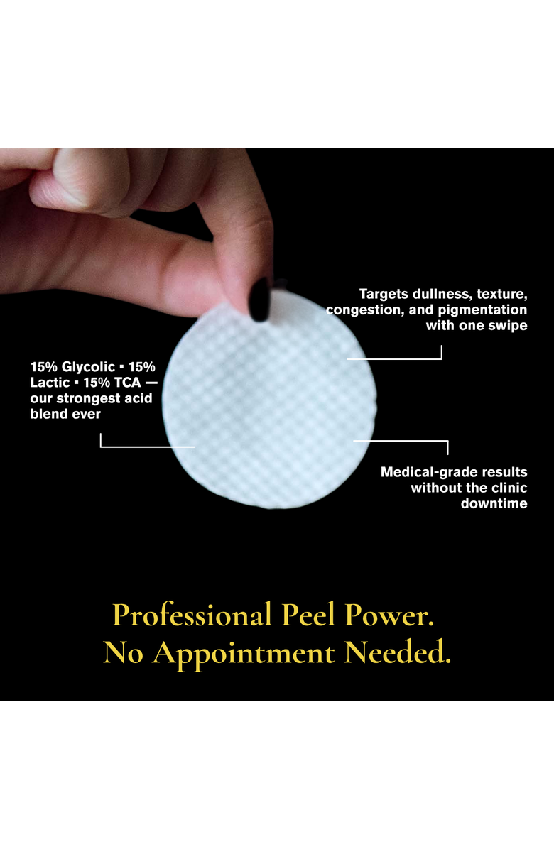 Intoxicated Cosmetics Power Pro Peel Pads - Potent Multi-Acid Formula for Visible Skin Renewal & Exfoliation with TCA, Glycolic Acid, Lactic Acid & More, Alternate, color, Clear