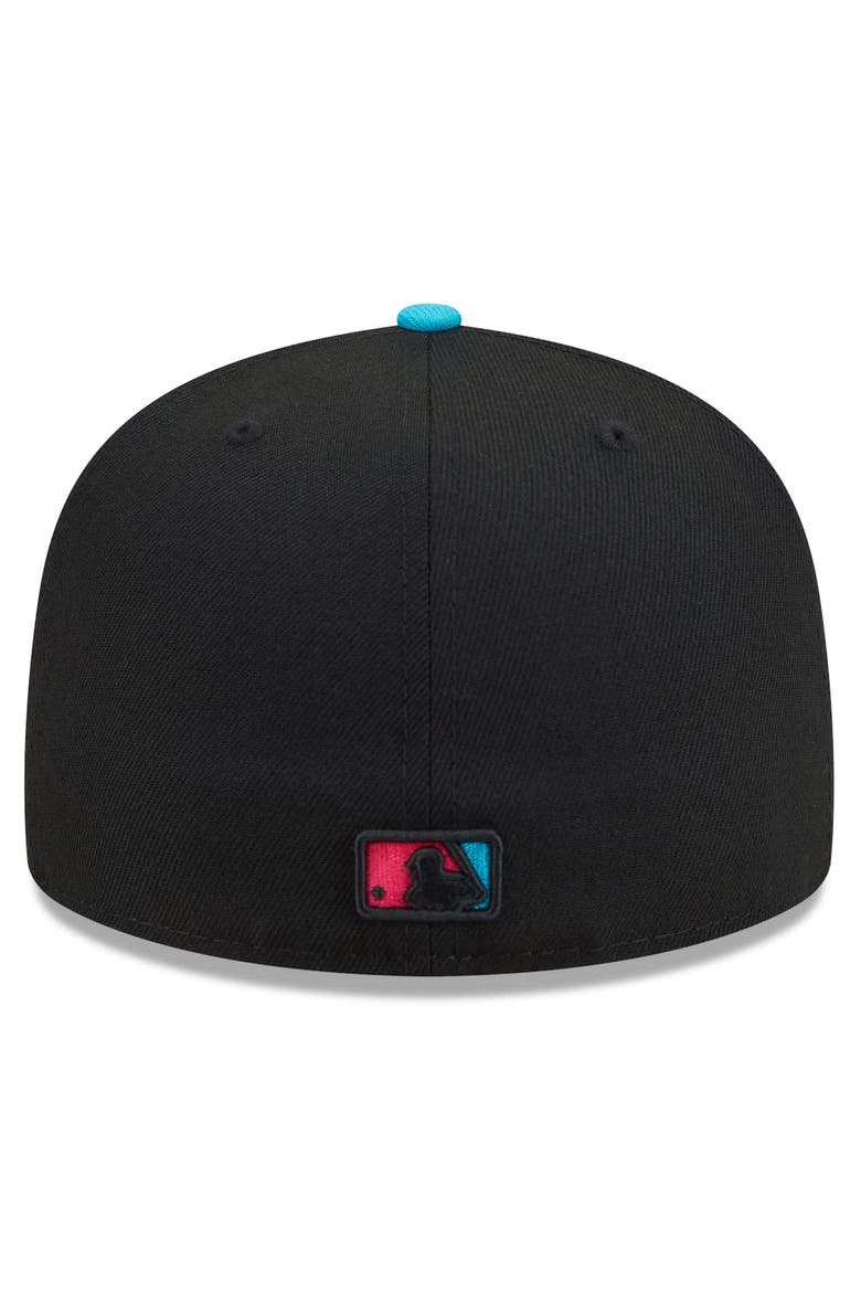 Men's New Era Black/Pink Miami Marlins 2025 City Connect 59FIFTY Fitted Hat, Alternate, color, Black