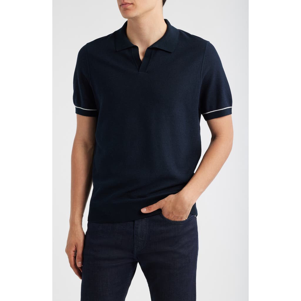 Hugo Boss Boss Jianluca Johnny Collar Polo In Blue