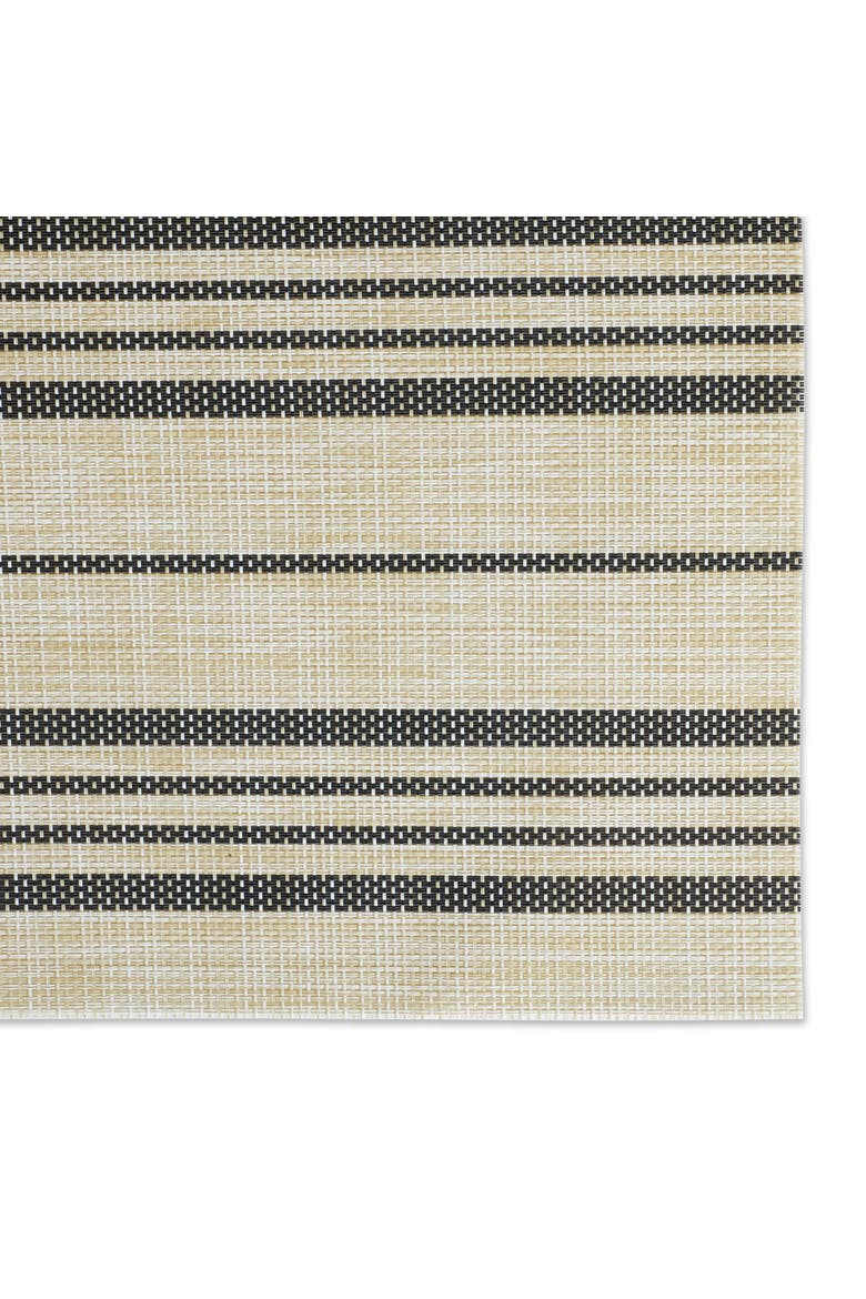 Black Farmhouse Stripe PVC Woven Placemat Set/6, Alternate, color, Black