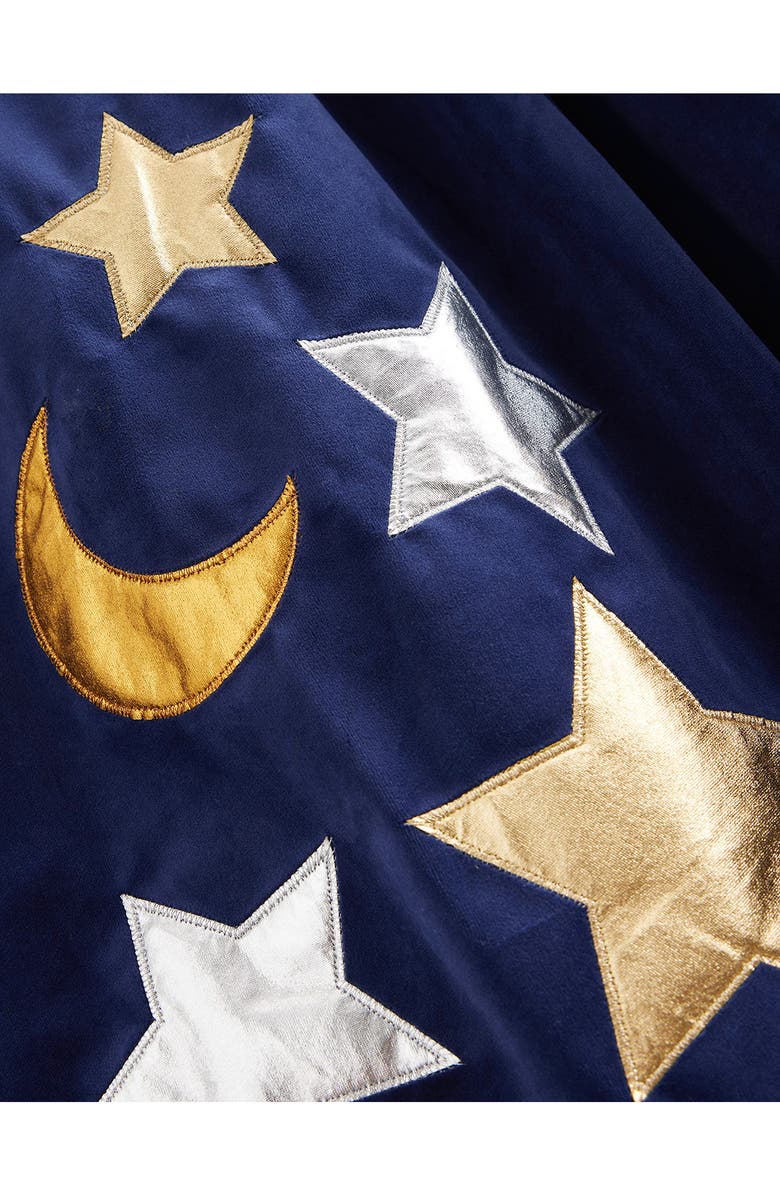 Mini Boden Kids' Embroidered Crescent Moon & Stars Velvet Cape, Alternate, color,