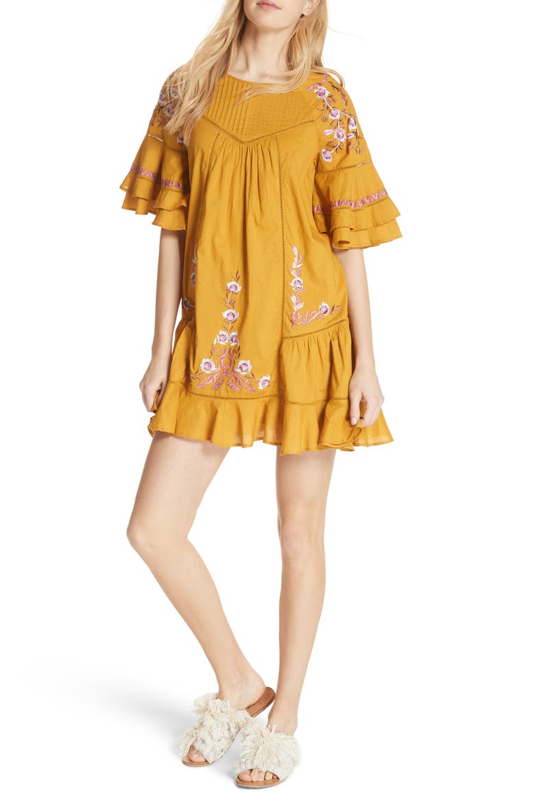 Pavlo Babydoll Dress, Main, color, GOLD