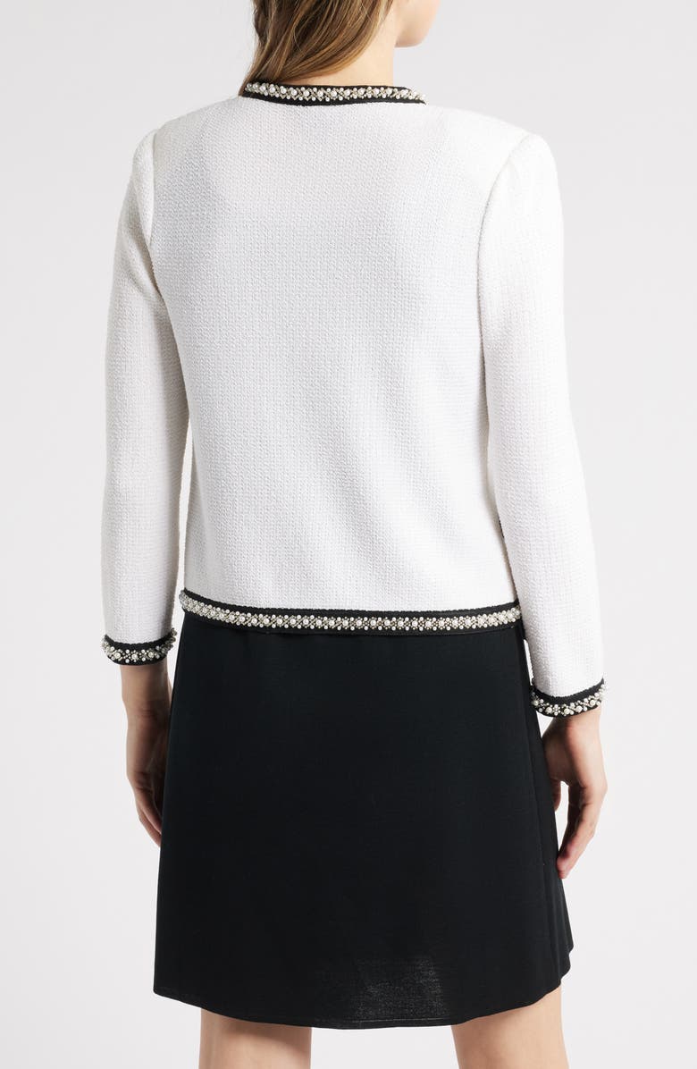 Ming Wang Faux Pearl & Crystal Detail Jacket, Alternate, color, 