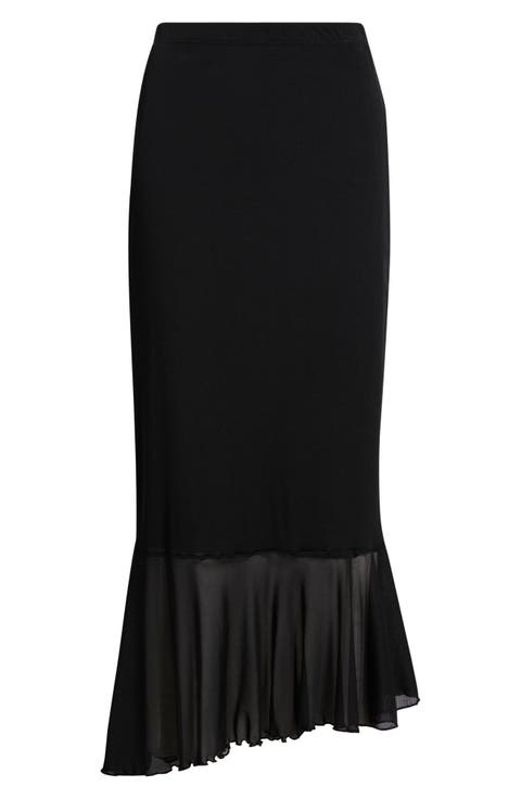 Flounce Midi Skirt