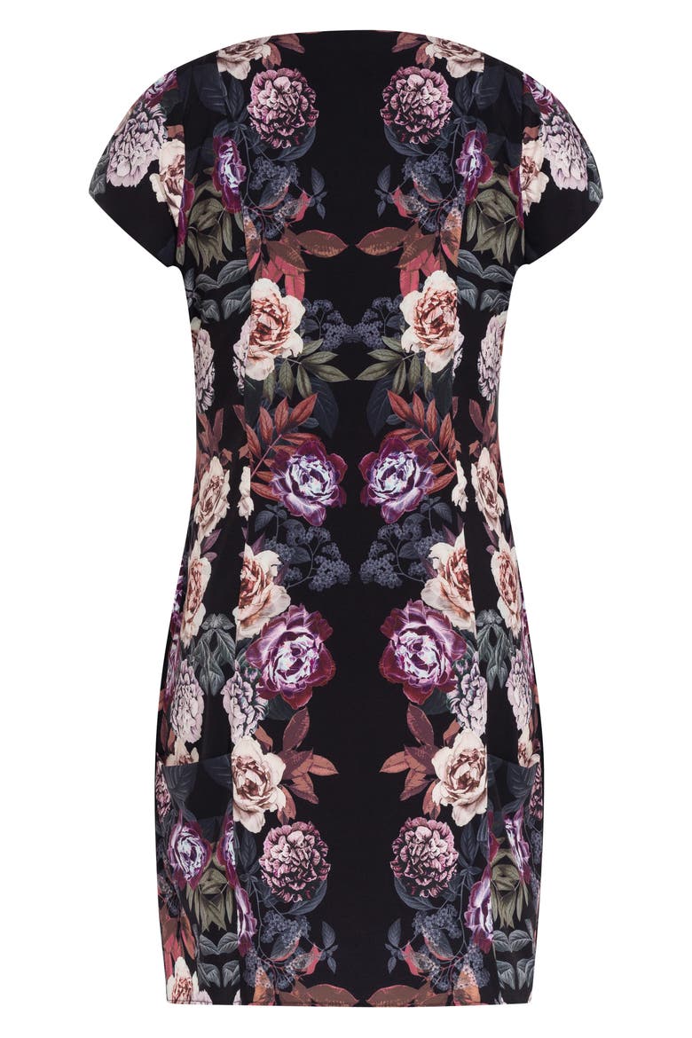 Floral Print Zip Front Tunic, Alternate, color, HIGHLAND MIRROR