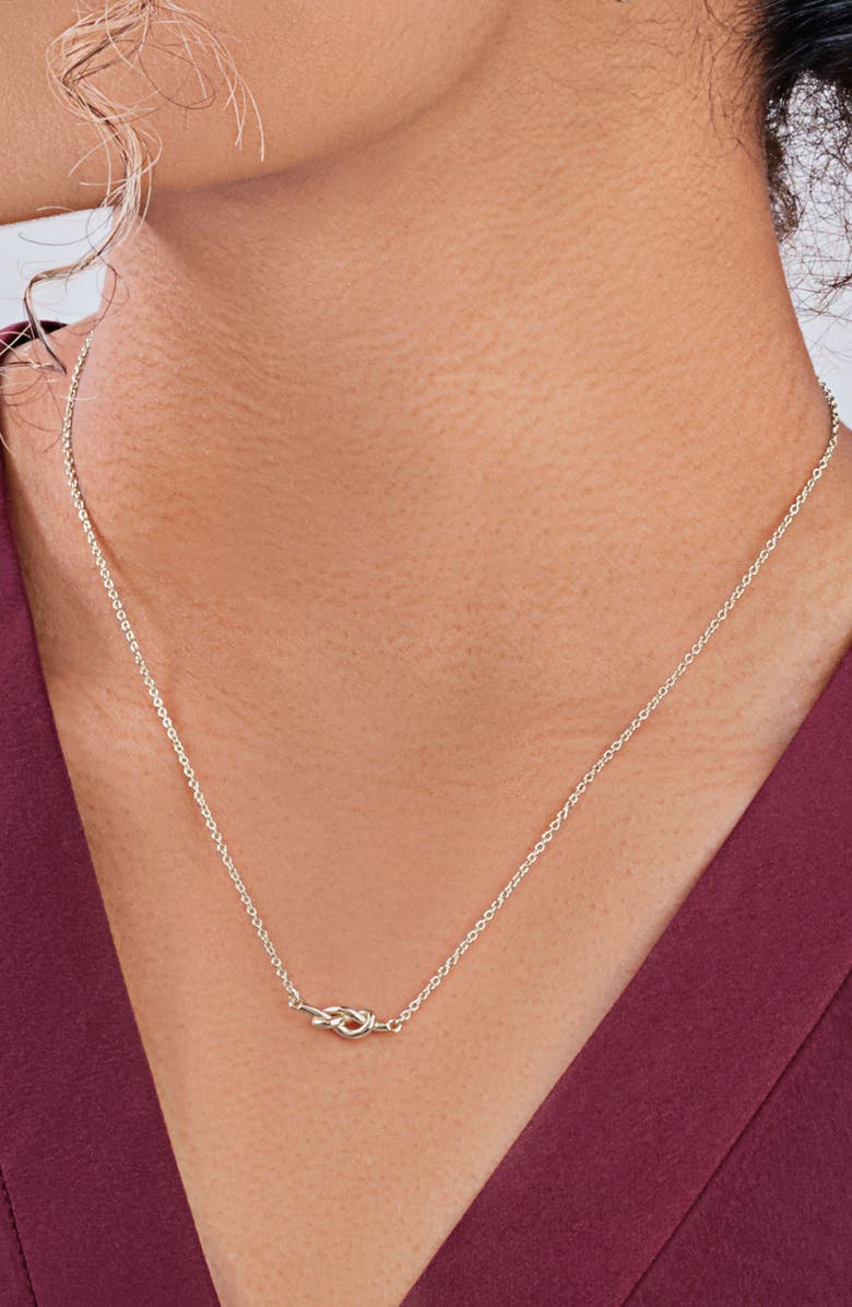 Sterling Forever Infinity Love Knot Pendant Necklace, Alternate, color,